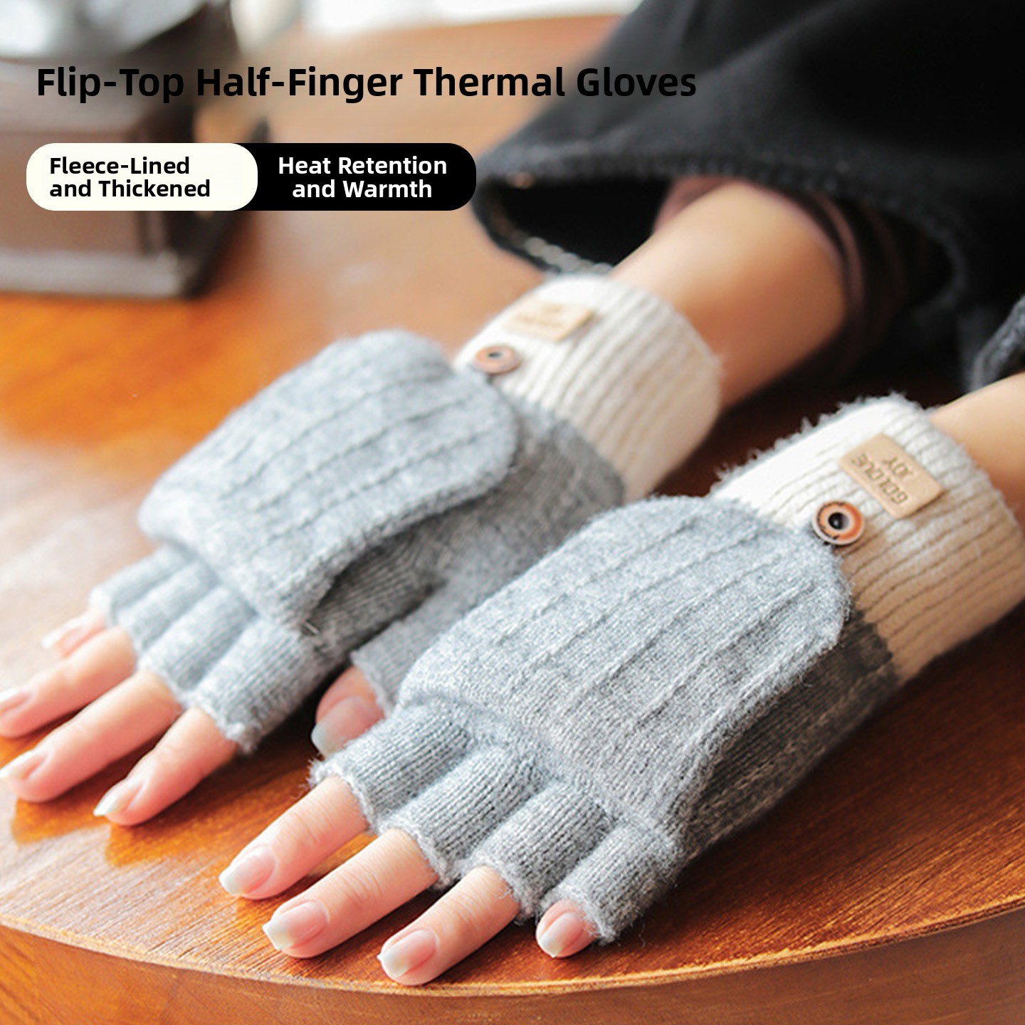 Wool Glove Lined - Damskie zimowe rękawiczki z polarową podszewką,
