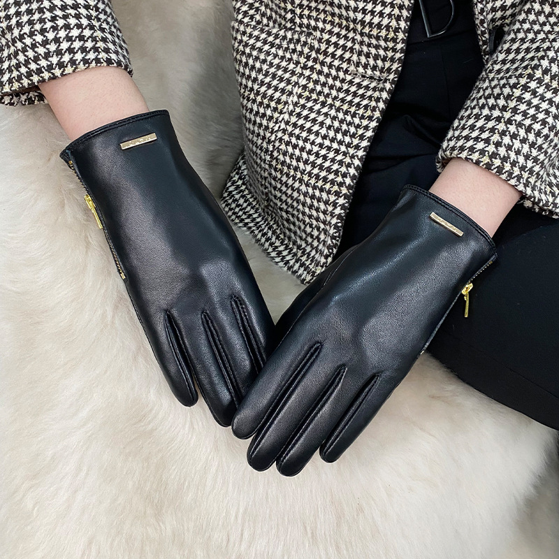 Damskie modne rękawiczki z wąs – Leather Driving Glove recenzja i cena